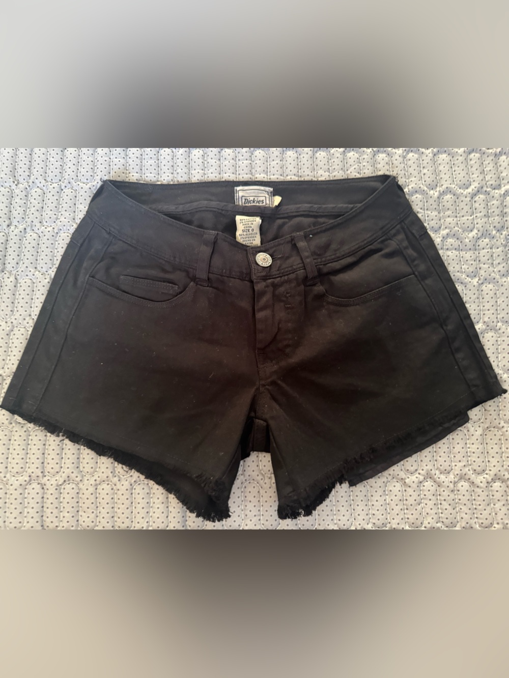 Y2K style Dickies Women's Black Cutoff Frayed Hem Jean Shorts